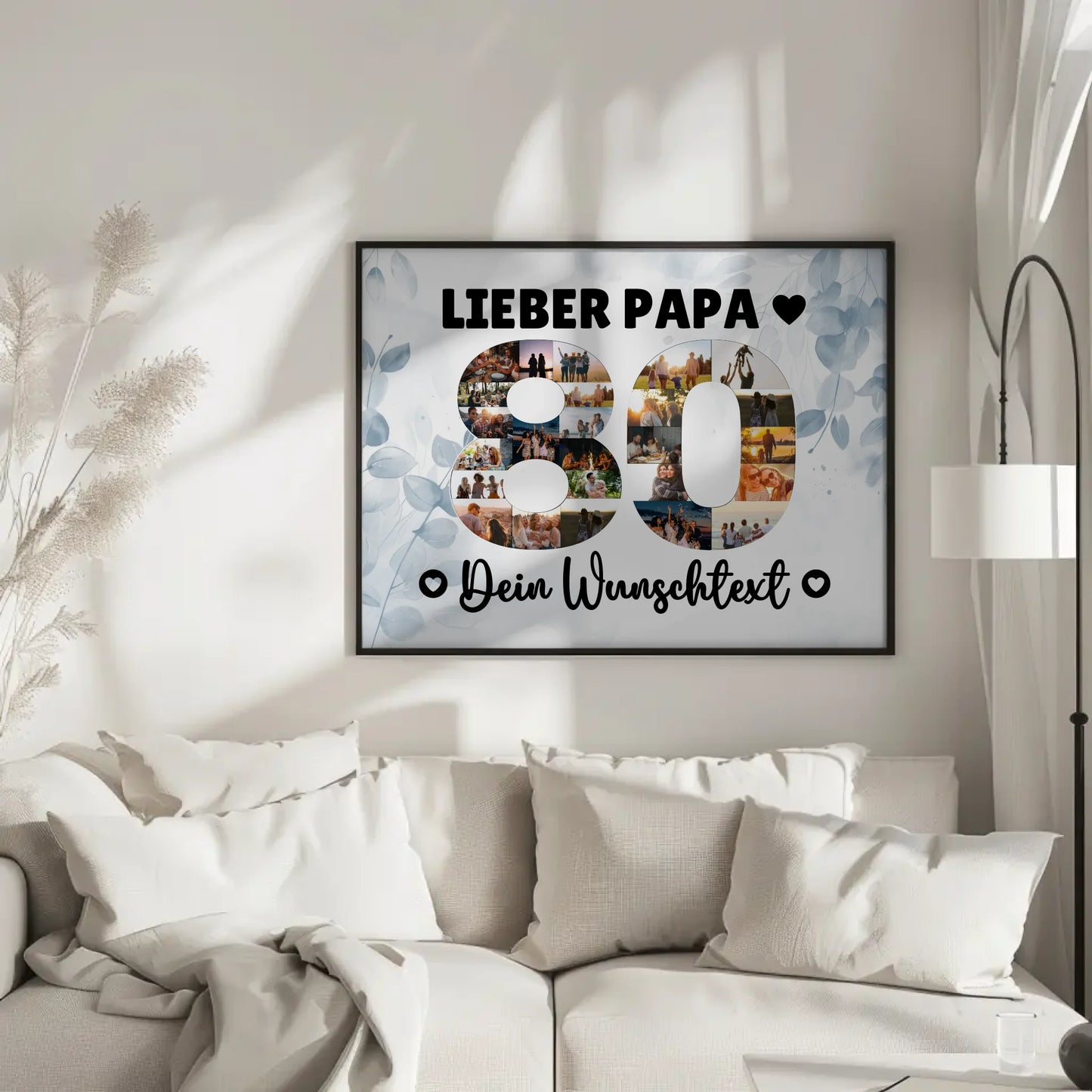 Personalisiertes Poster Wunschtext 80 Geburtstag Papa