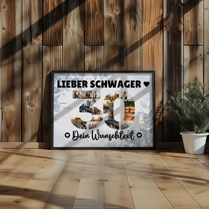 Personalisiertes Poster Wunschtext 30 Geburtstag Schwager