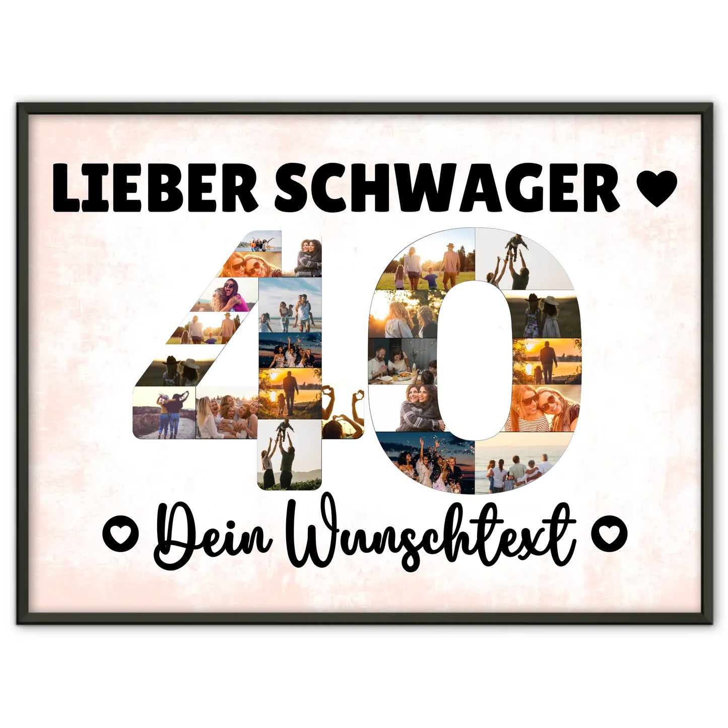 Personalisiertes Poster Wunschtext 40 Geburtstag Schwager
