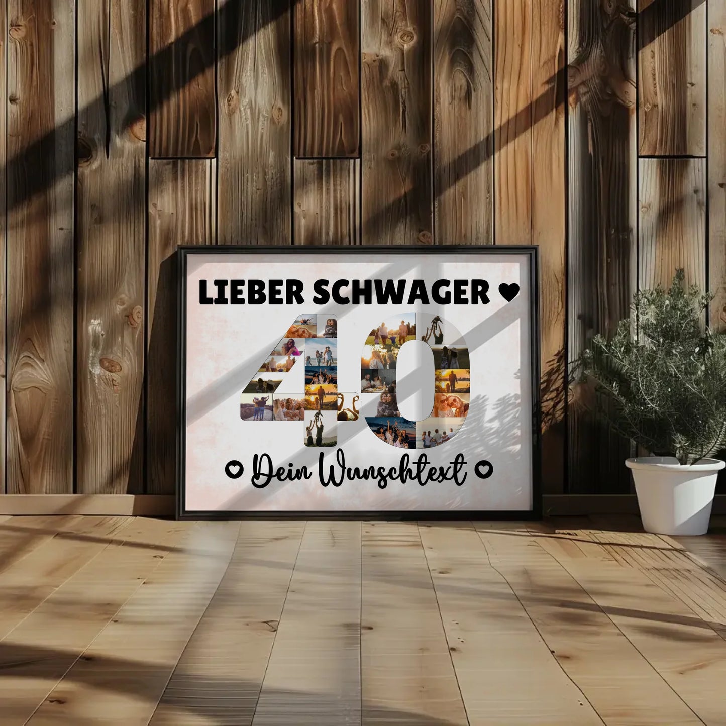 Personalisiertes Poster Wunschtext 40 Geburtstag Schwager