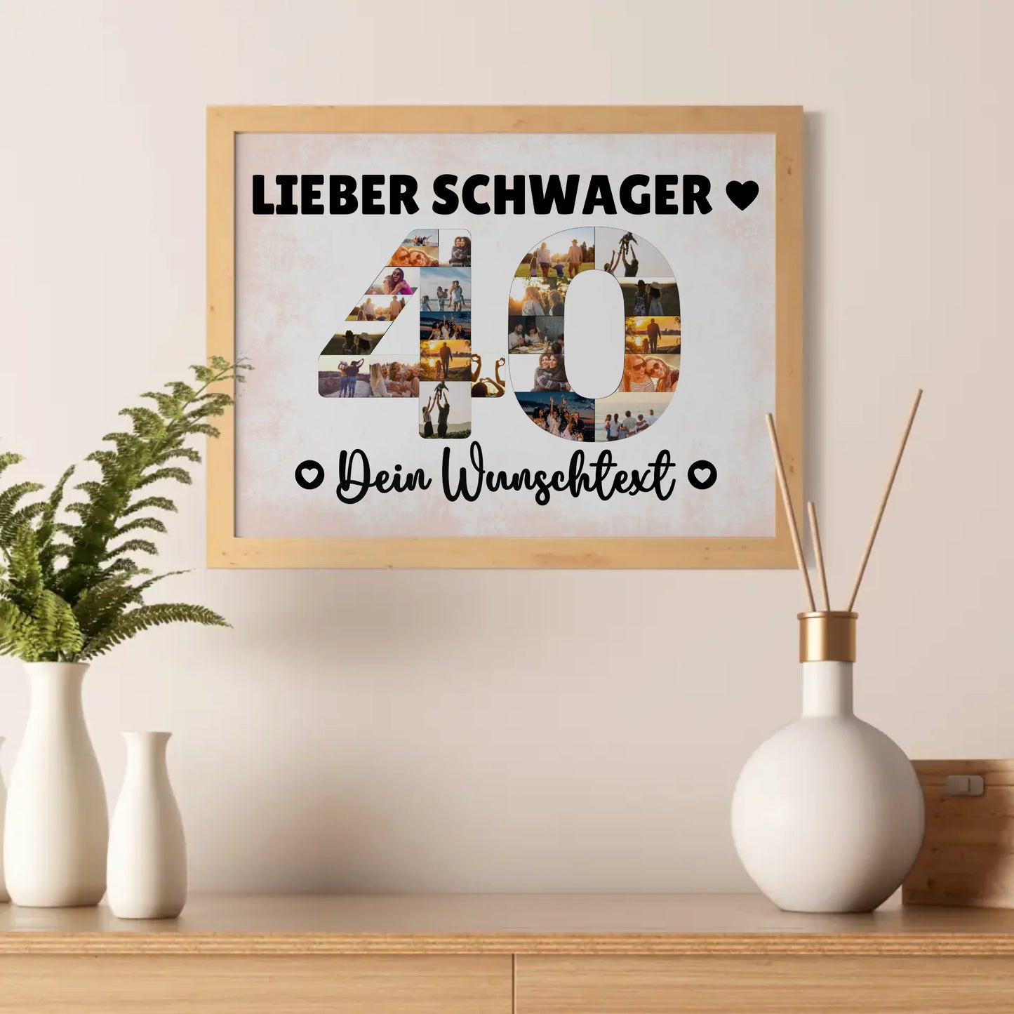 Personalisiertes Poster Wunschtext 40 Geburtstag Schwager