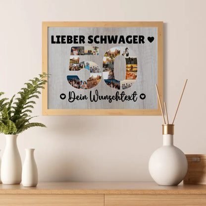 Personalisiertes Poster mit Wunschtext zum 50 Geburtstag Schwager