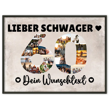Personalisiertes Poster Wunschtext 60 Geburtstag Schwager