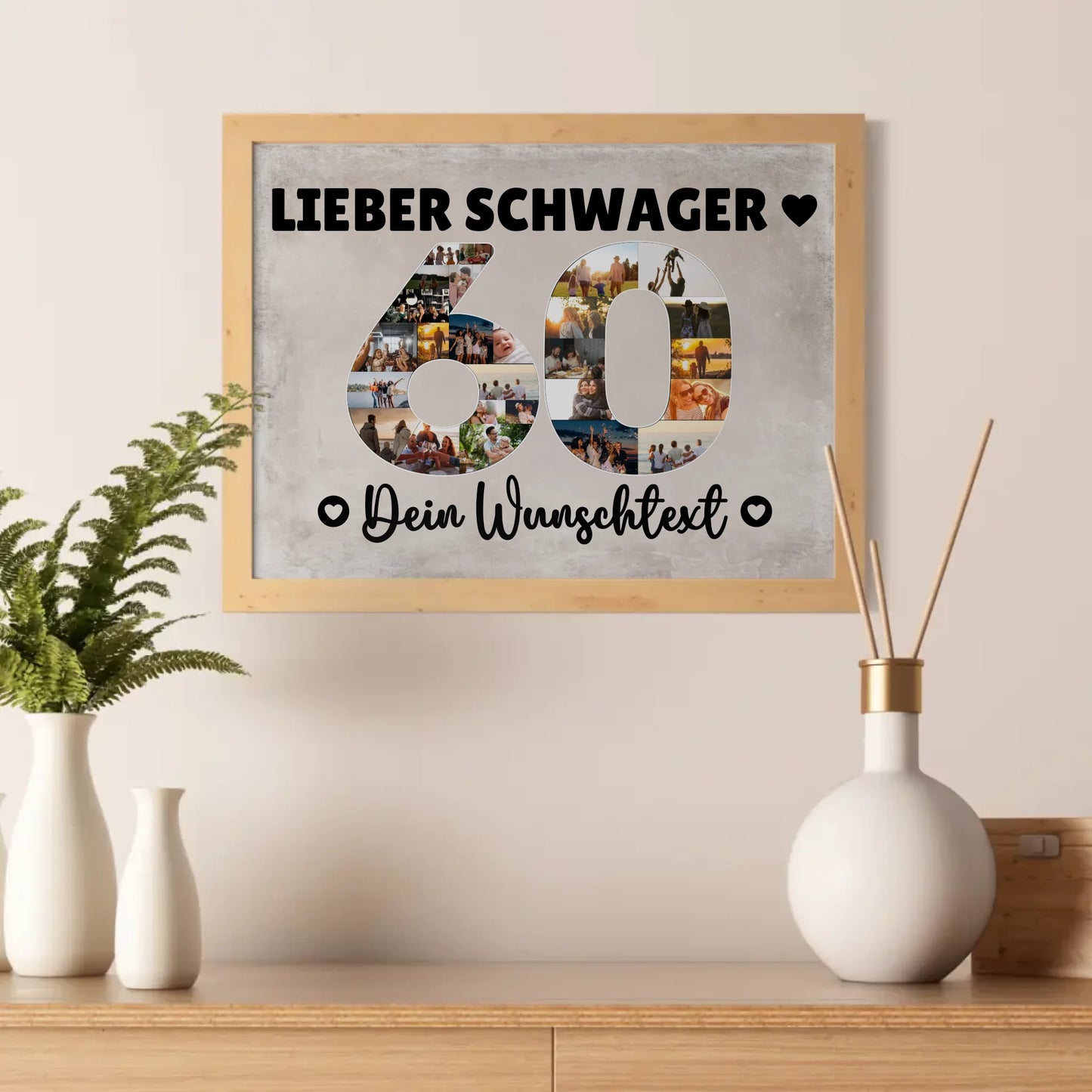 Personalisiertes Poster Wunschtext 60 Geburtstag Schwager