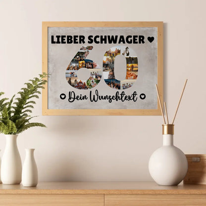 Personalisiertes Poster Wunschtext 60 Geburtstag Schwager