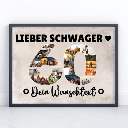 Personalisiertes Poster Wunschtext 60 Geburtstag Schwager