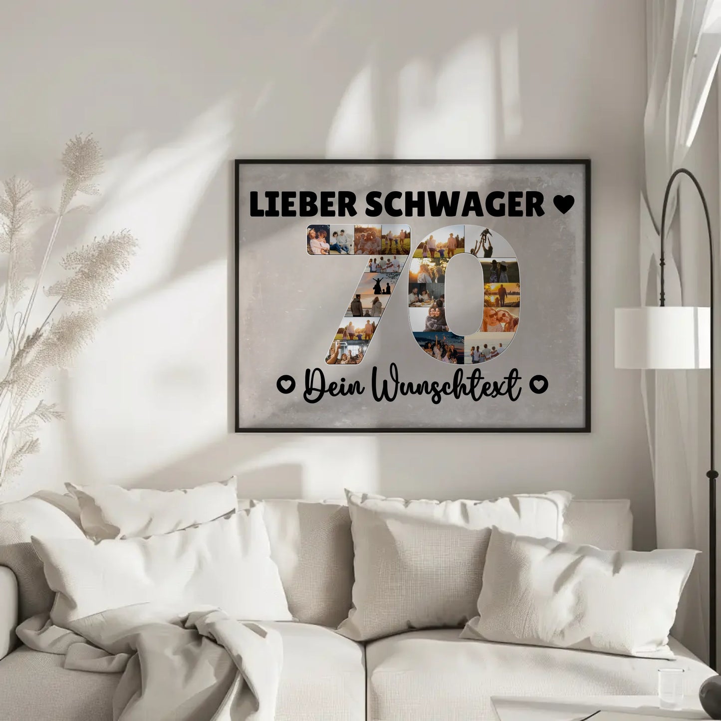 Personalisiertes Poster Wunschtext 70 Geburtstag Schwager