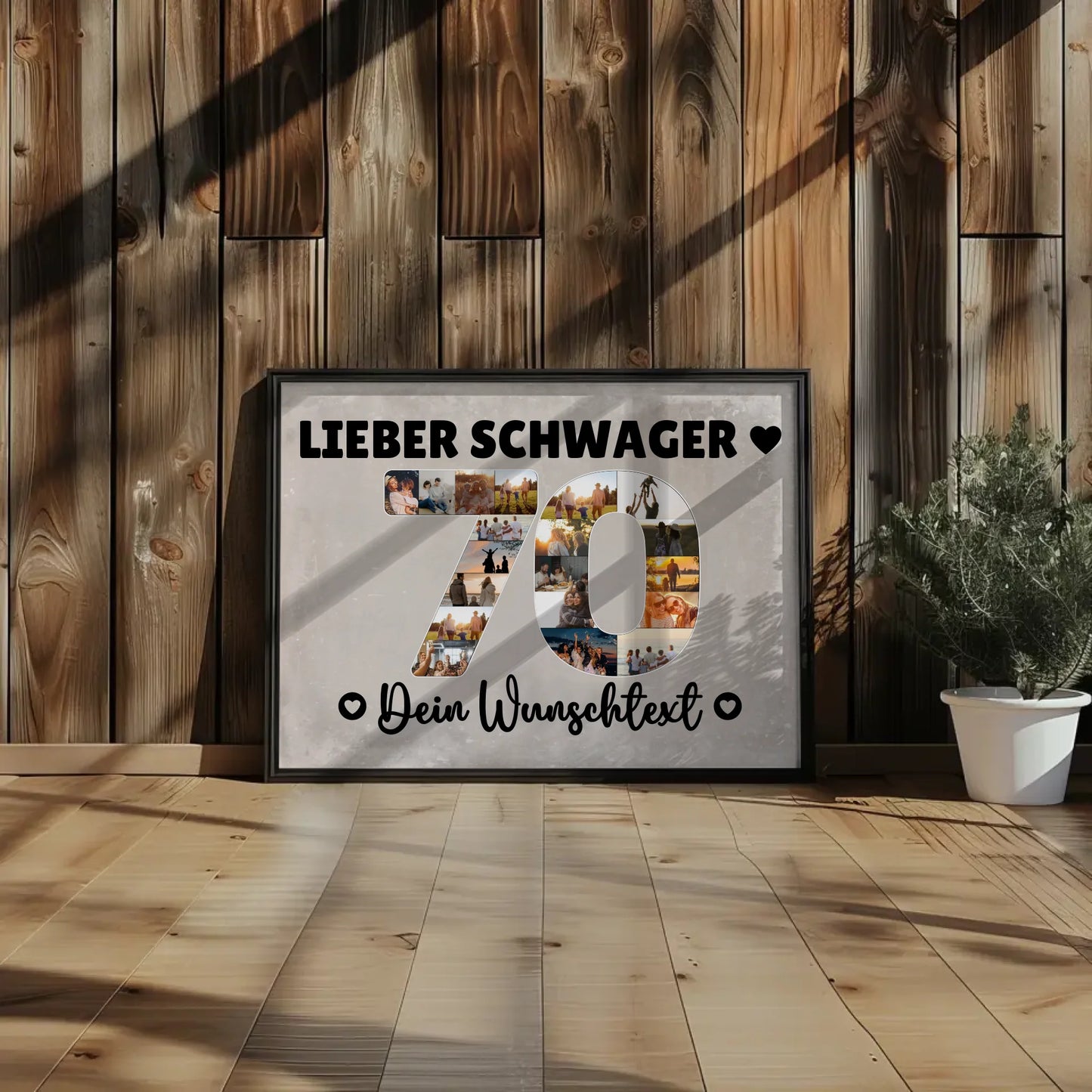 Personalisiertes Poster Wunschtext 70 Geburtstag Schwager