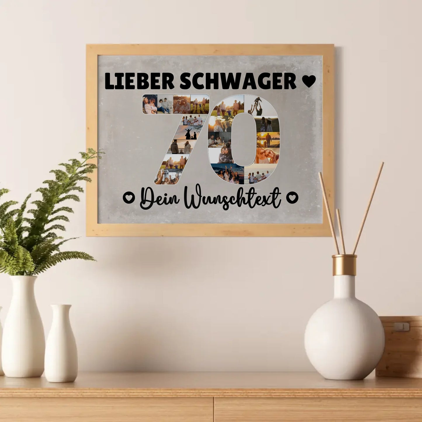 Personalisiertes Poster Wunschtext 70 Geburtstag Schwager