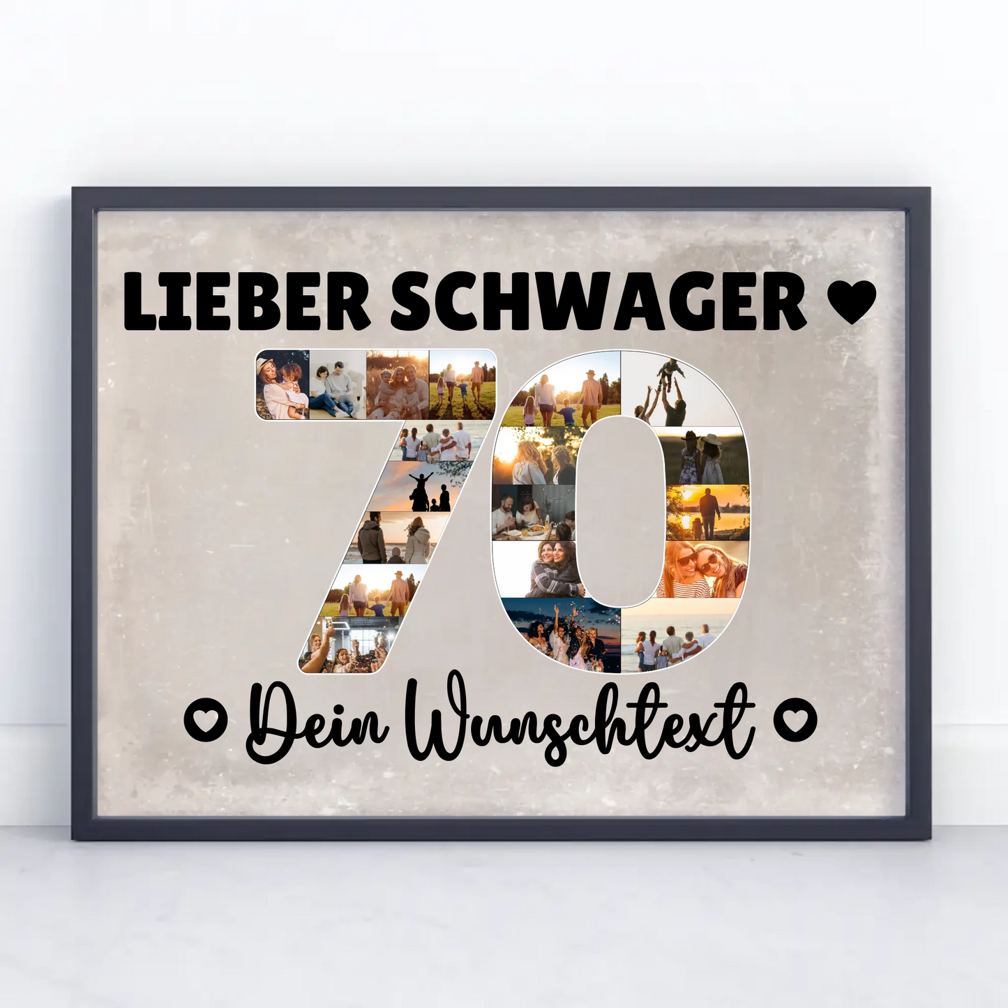 Personalisiertes Poster Wunschtext 70 Geburtstag Schwager