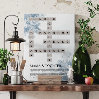 Personalisierte Fotoleinwand Definition Mama Tochter Kreuzworträtsel