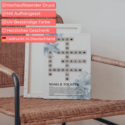 Personalisierte Fotoleinwand Definition Mama Tochter Kreuzworträtsel