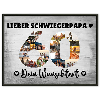 Personalisiertes Poster Wunschtext 60 Geburtstag Schwiegerpapa