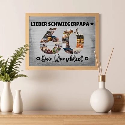 Personalisiertes Poster Wunschtext 60 Geburtstag Schwiegerpapa