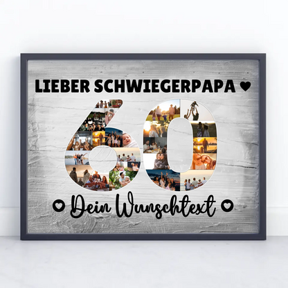 Personalisiertes Poster Wunschtext 60 Geburtstag Schwiegerpapa