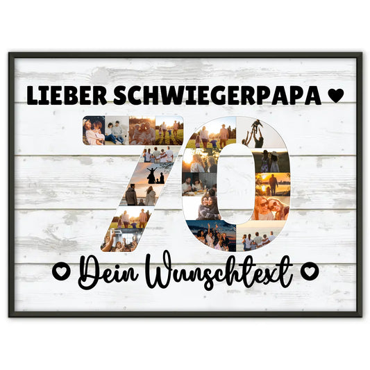 Personalisiertes Poster Wunschtext 70 Geburtstag Schwiegerpapa