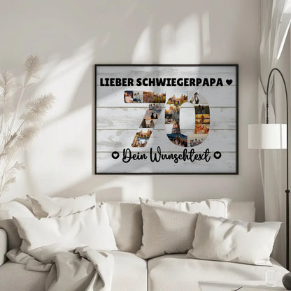 Personalisiertes Poster Wunschtext 70 Geburtstag Schwiegerpapa