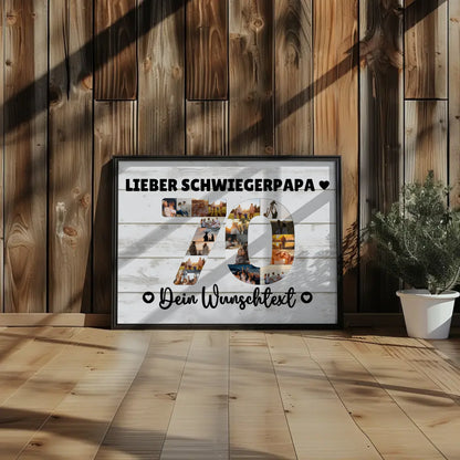 Personalisiertes Poster Wunschtext 70 Geburtstag Schwiegerpapa