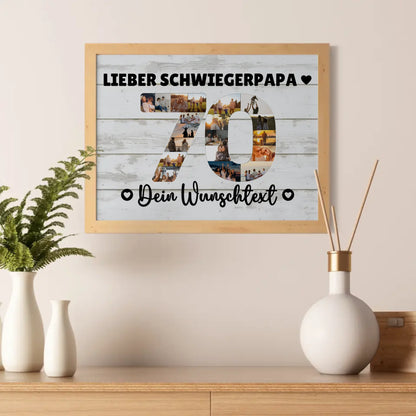 Personalisiertes Poster Wunschtext 70 Geburtstag Schwiegerpapa