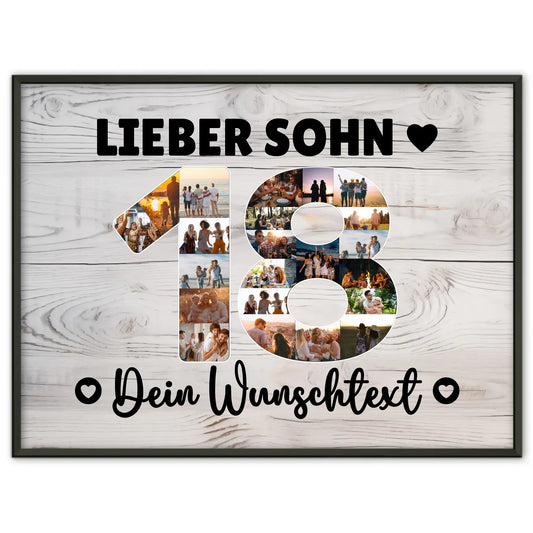 Personalisiertes Poster mit Wunschtext zum 18 Geburtstag Sohn