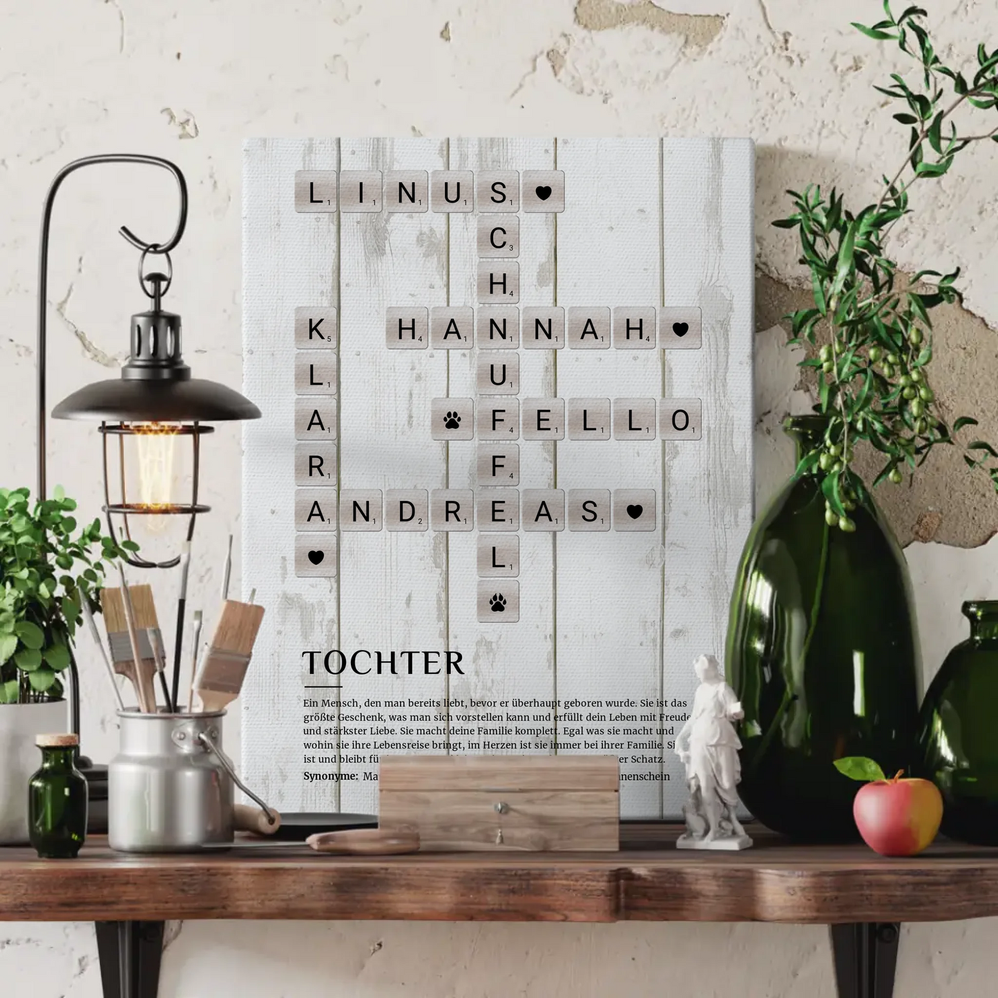 Personalisierte Fotoleinwand Tochter Definition Kreuzworträtsel