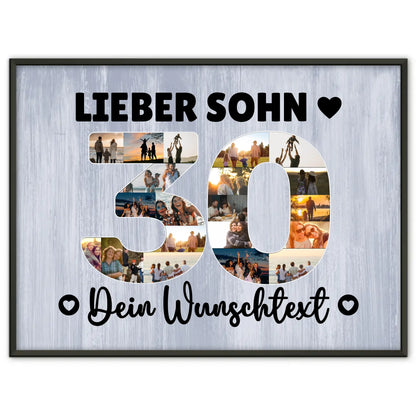 Personalisiertes Poster Wunschtext 30 Geburtstag Sohn Geschenk