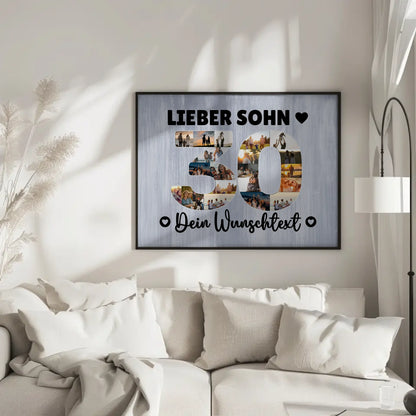 Personalisiertes Poster Wunschtext 30 Geburtstag Sohn Geschenk