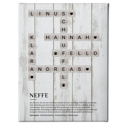 Personalisierte Fotoleinwand Definition Neffe Kreuzworträtsel