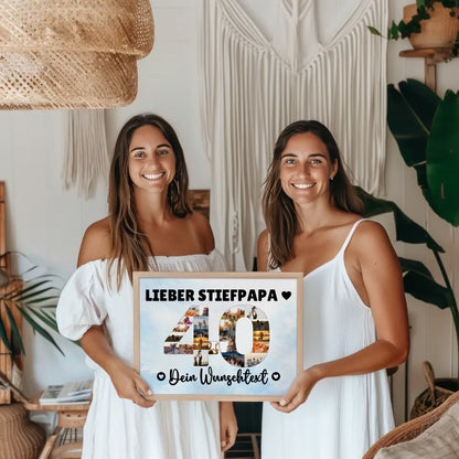 Personalisiertes Poster mit Wunschtext 40 Geburtstag Stiefpapa