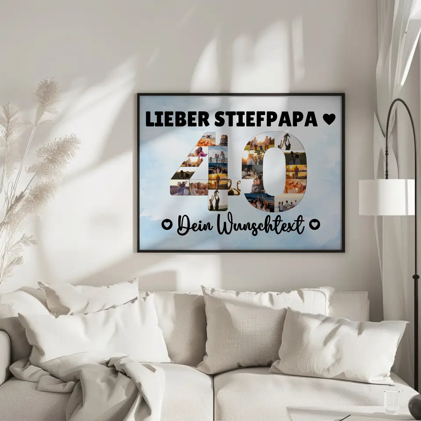Personalisiertes Poster mit Wunschtext 40 Geburtstag Stiefpapa