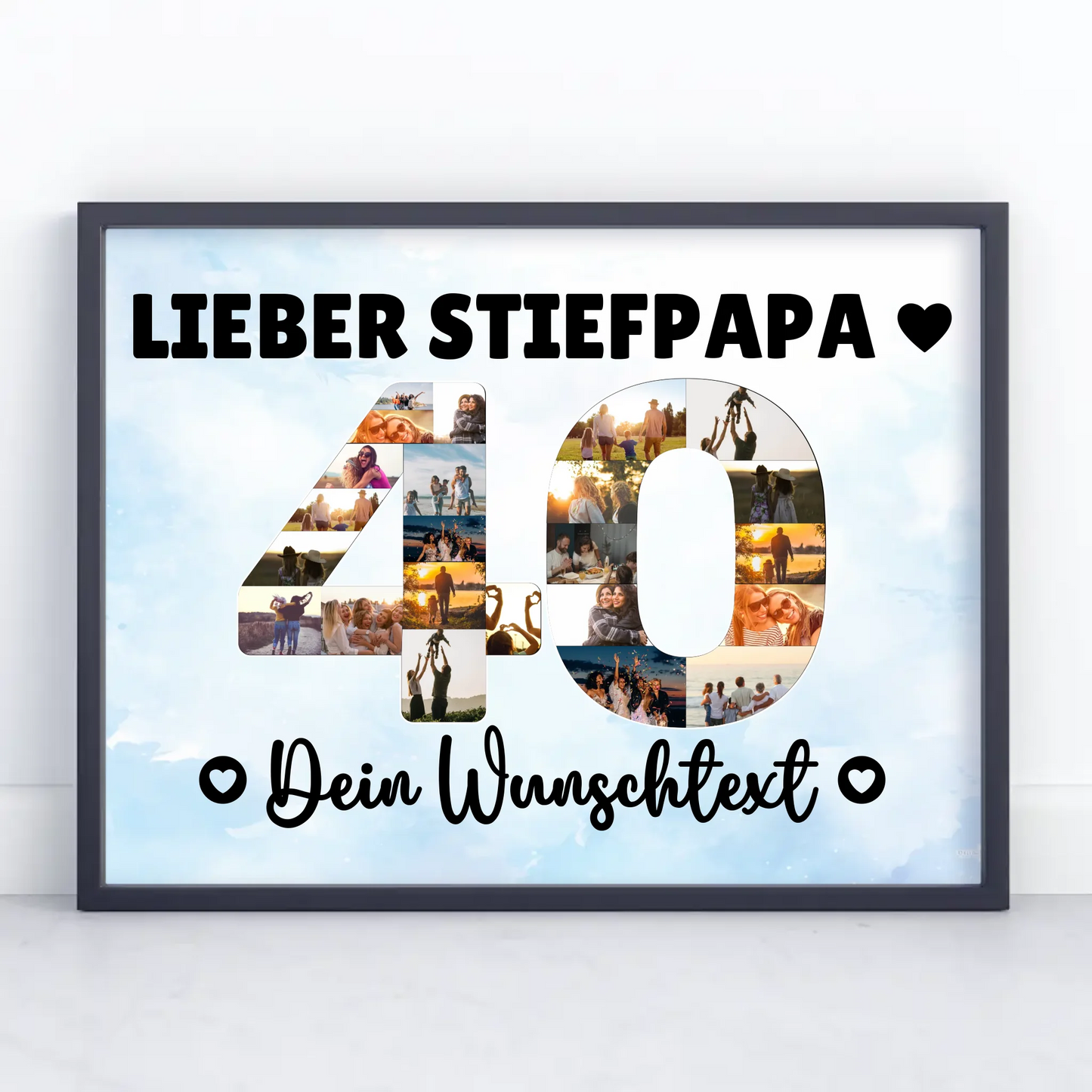 Personalisiertes Poster mit Wunschtext 40 Geburtstag Stiefpapa