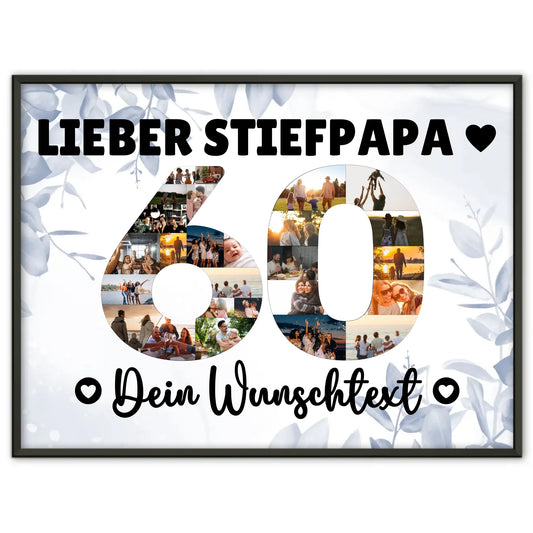 Personalisiertes Poster Wunschtext 60 Geburtstag Stiefpapa