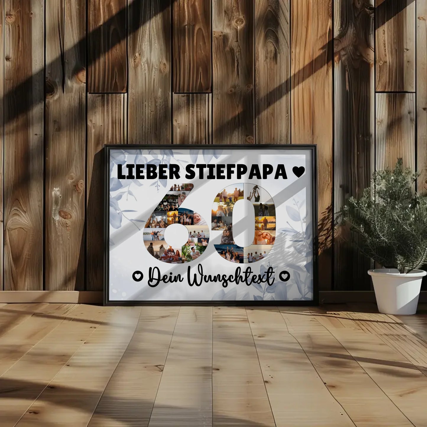 Personalisiertes Poster Wunschtext 60 Geburtstag Stiefpapa