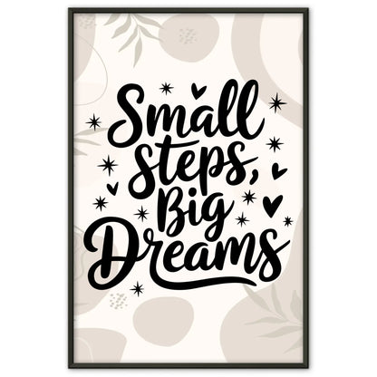 Poster mit Spruch Small steps big dreams für liebevolle Geschenke