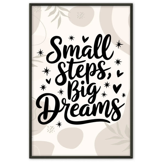 Poster mit Spruch Small steps big dreams für liebevolle Geschenke