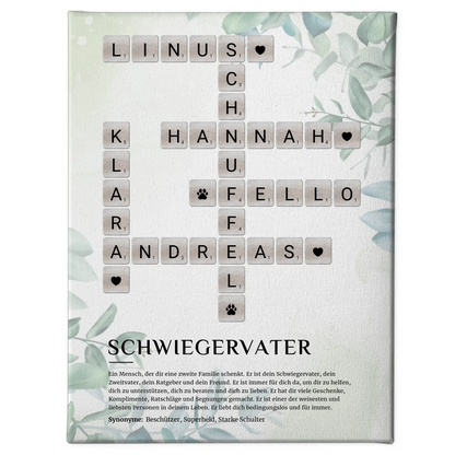 Personalisierte Fotoleinwand Definition Schwiegervater Kreuzworträtsel