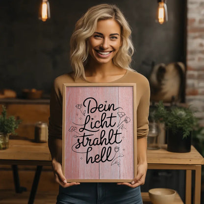Spruchposter Dein Licht strahlt hell personalisierte Geschenke