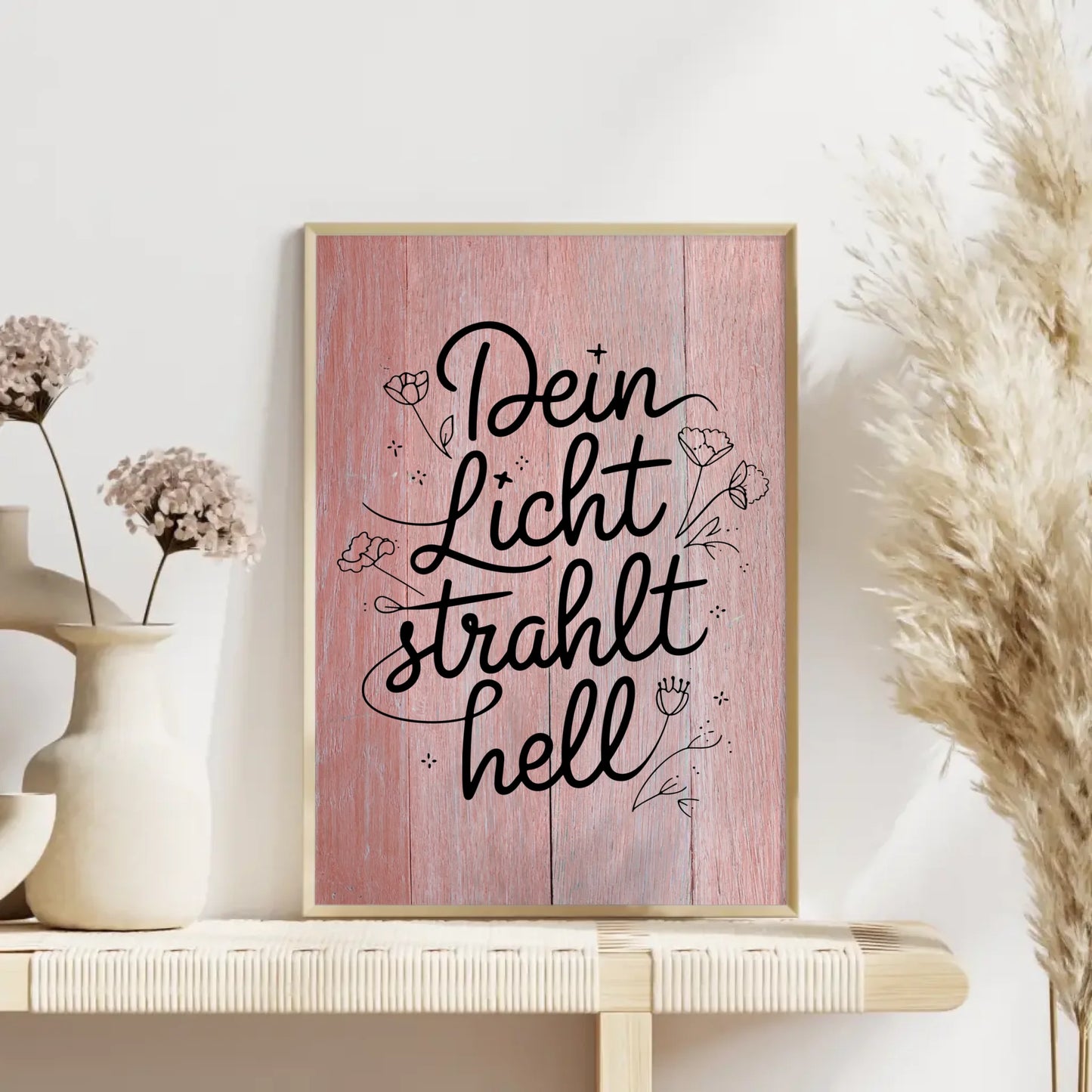 Spruchposter Dein Licht strahlt hell personalisierte Geschenke