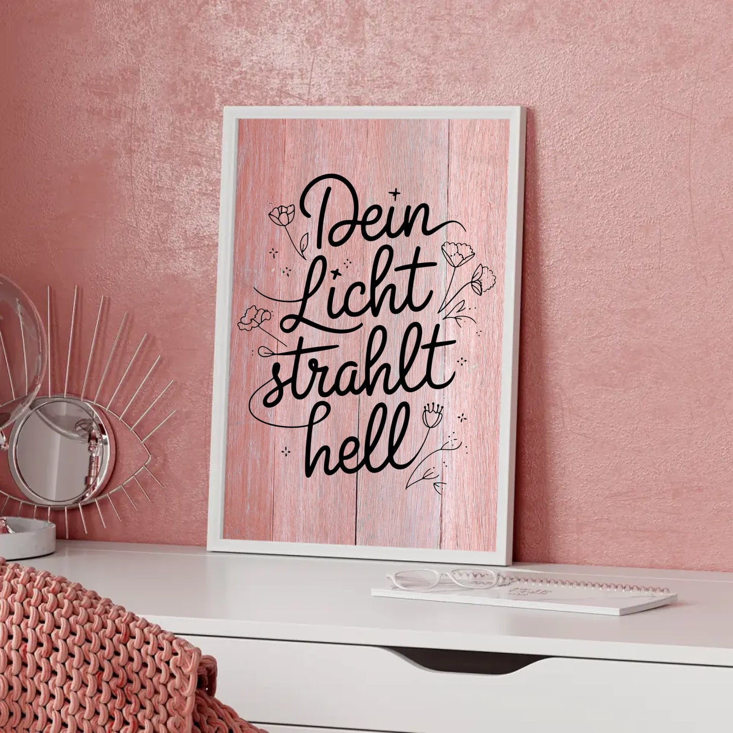 Spruchposter Dein Licht strahlt hell personalisierte Geschenke