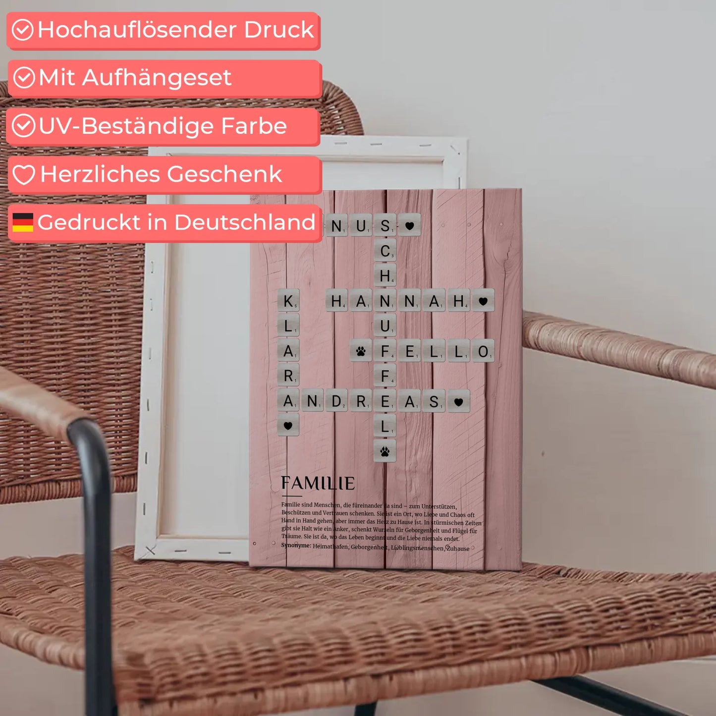 Personalisierte Fotoleinwand Definition Familie Kreuzworträtsel