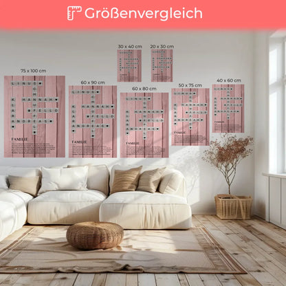 Personalisierte Fotoleinwand Definition Familie Kreuzworträtsel