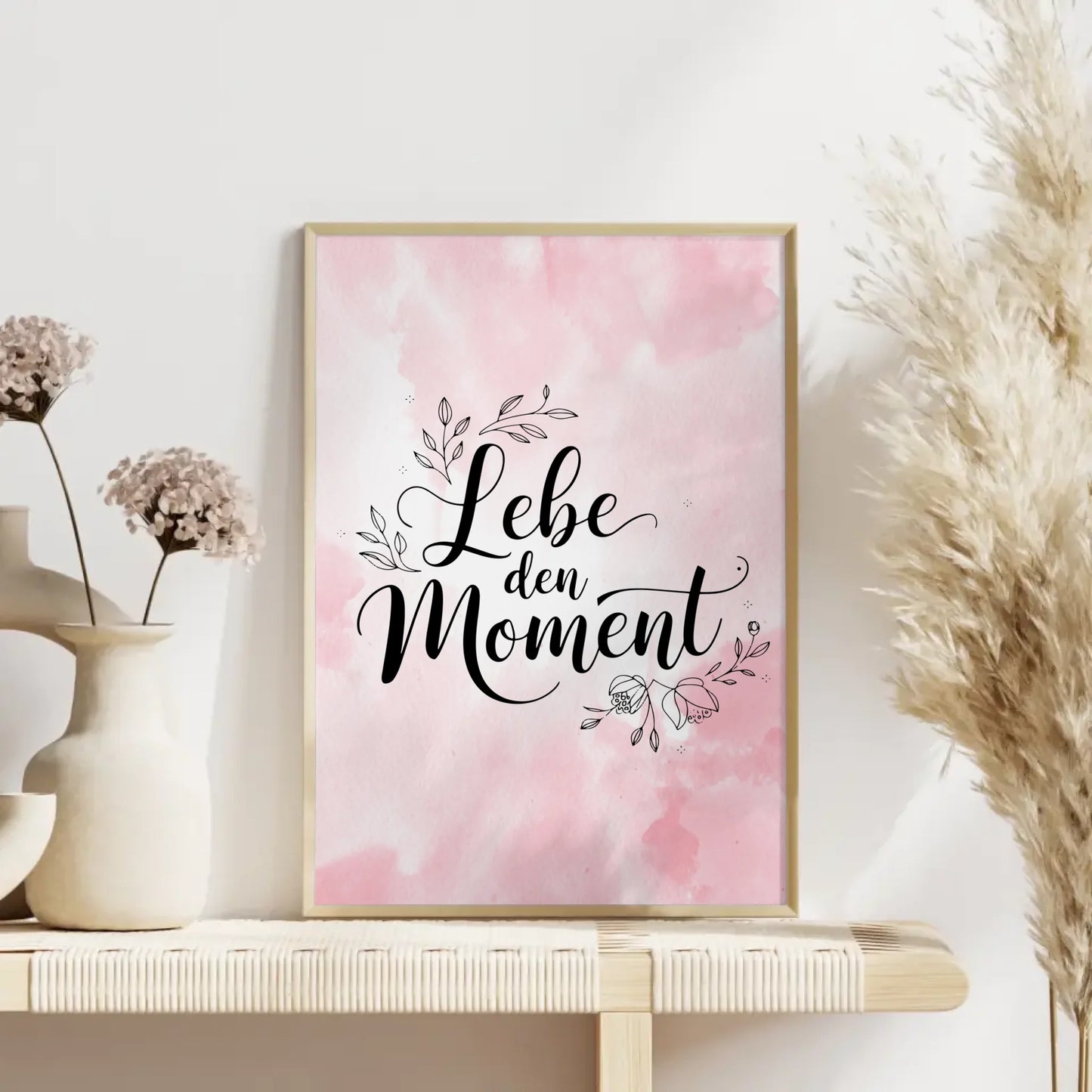 Spruchposter Lebe den Moment personalisiert als Geschenk