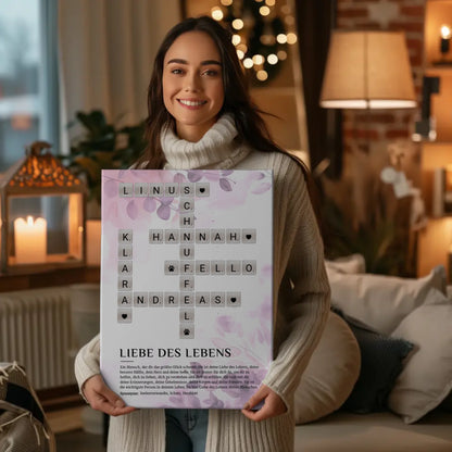 Leinwand mit Liebe des Lebens Definition und Kreuzworträtsel Bild