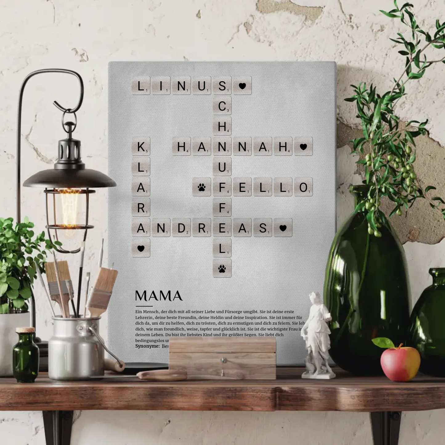 Mama Definition Bild Leinwand Kreuzworträtsel Geschenkidee