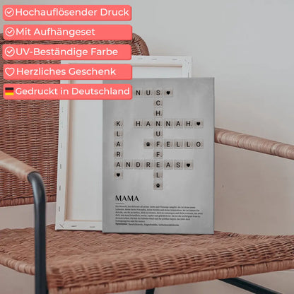 Mama Definition Bild Leinwand Kreuzworträtsel Geschenkidee