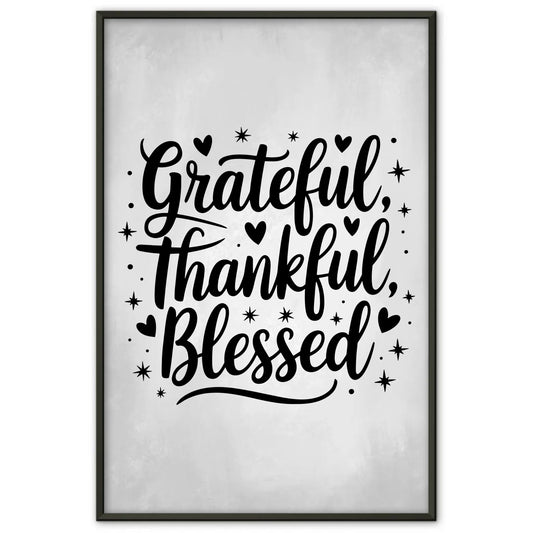 Sprüche Poster Grateful Thankful Blessed personalisiert dekorativ