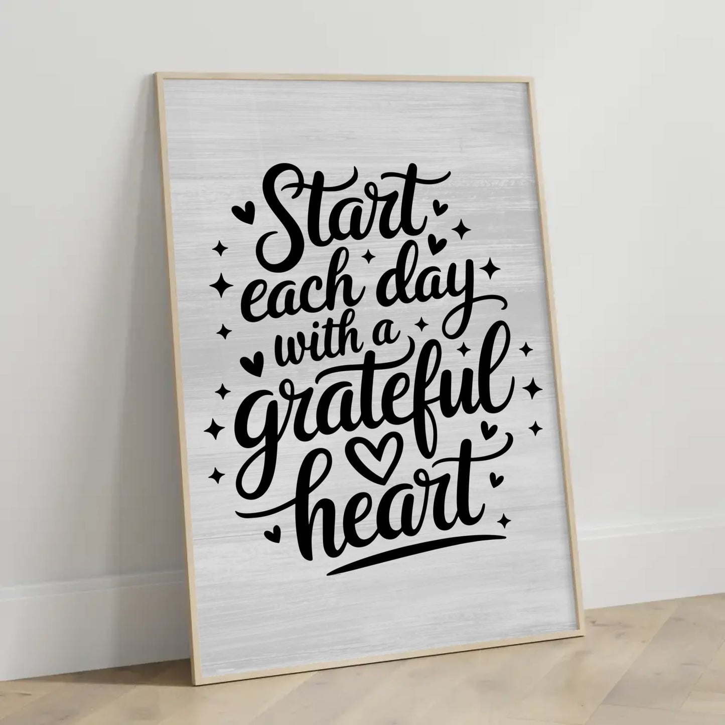 Personalisiertes Poster Spruch Start each day with a grateful heart