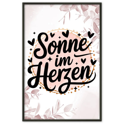 Sprüche Poster Sonne im Herzen für dein Zuhause gestalten