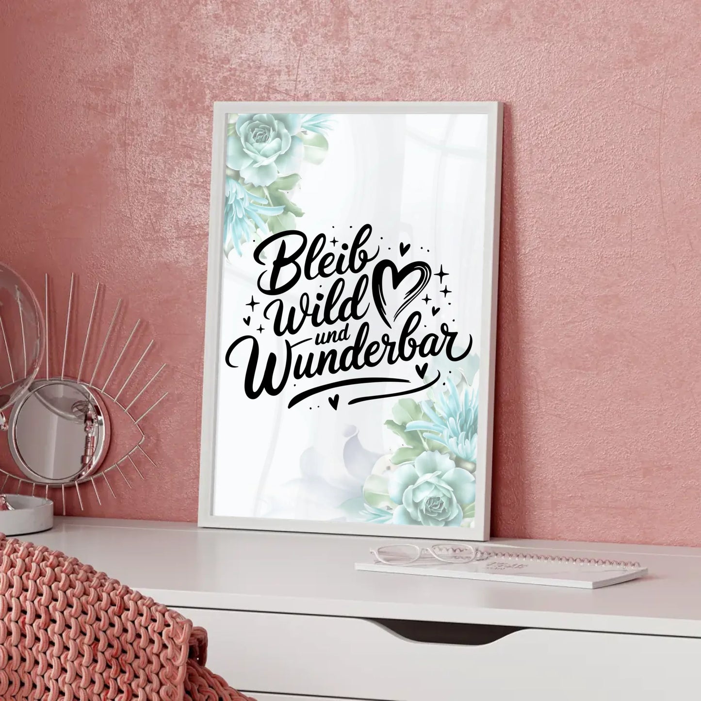 Poster Spruch Bleib wild und wunderbar personalisierte Geschenke