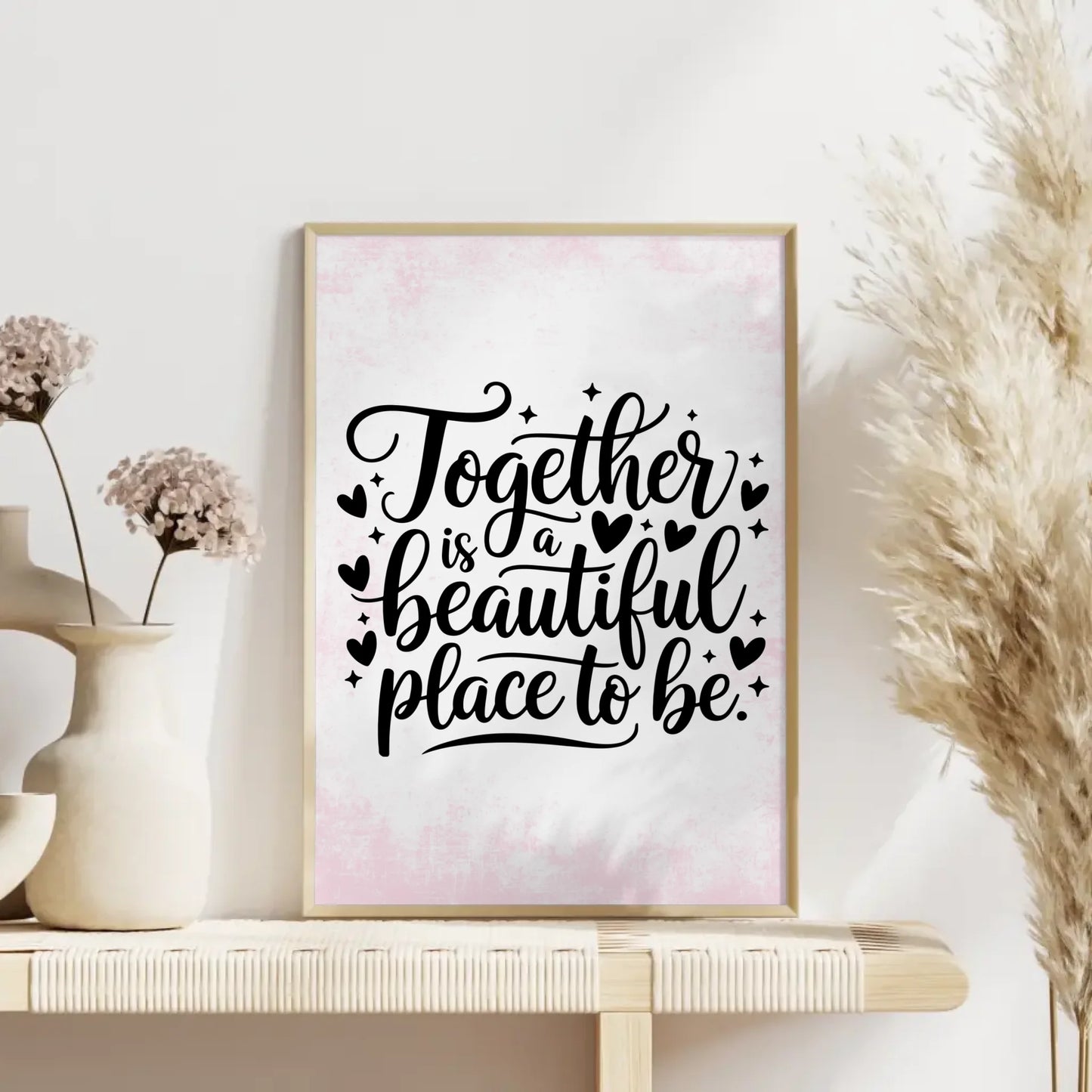 Spruchposter Together is a beautiful place to be personalisiert